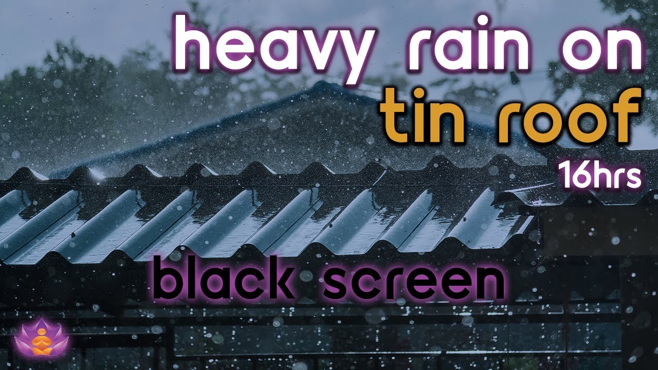[Black Screen] Heavy Rain on Tin Roof | Rain Ambience | Rain Sounds for Sleeping