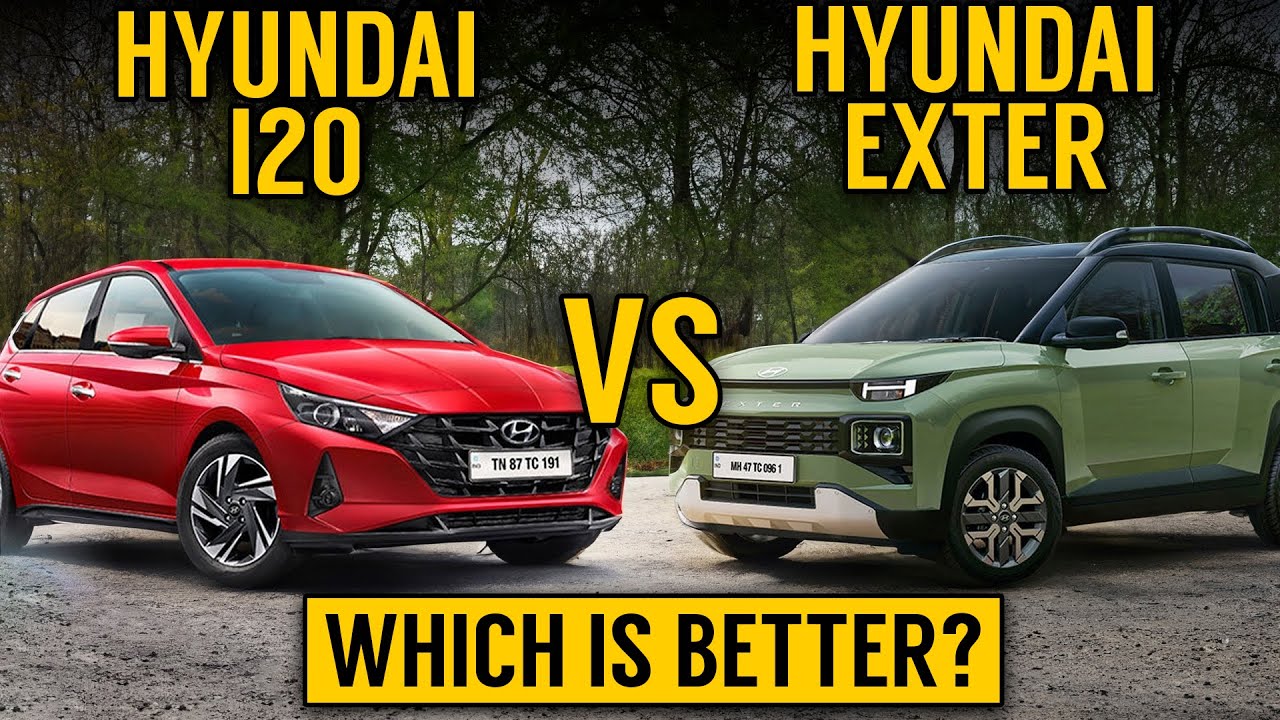 Hyundai Exter VS Hyundai i20 | i20 vs Exter | Which is better? Hatchback vs micro suv?