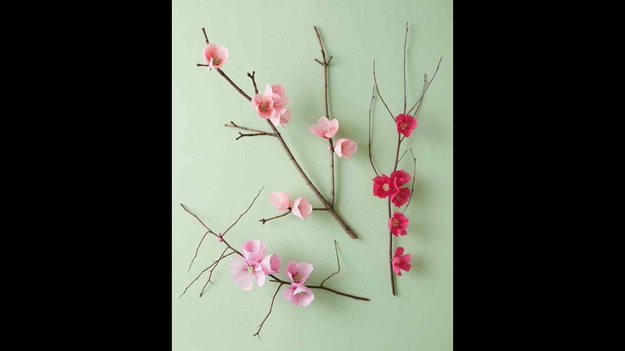 Cherry blossom tree||how to make paper flowers||paper flower