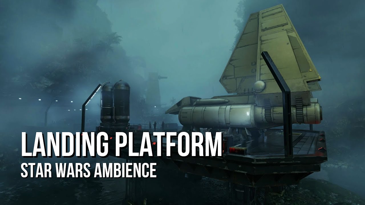 Imperial Landing Platform | Star Wars Ambience | Heavy Rain, Thunder, Facility Announcements