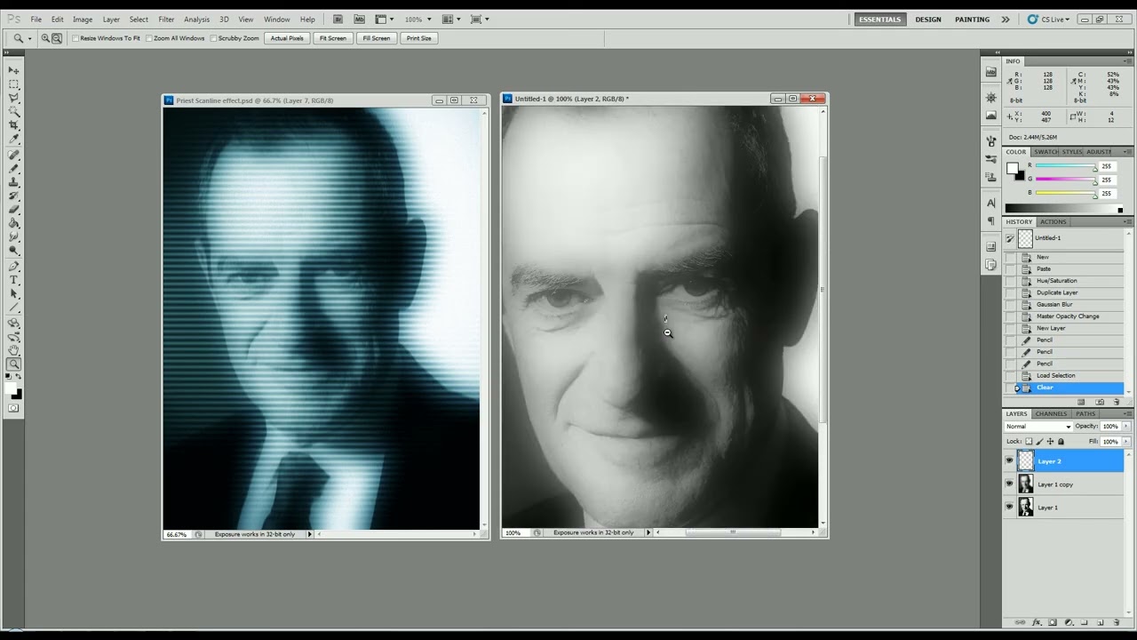 Photoshop CS5 Tutorial: Television Scan Line Effect
