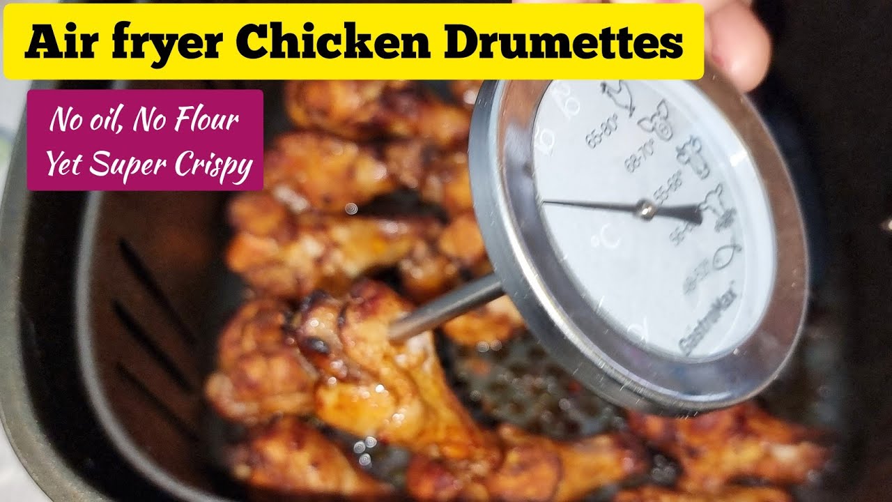 Crispy Air fryer Chicken Wings Drumettes. No OIL , NO FLOUR & NO BAKING POWDER.