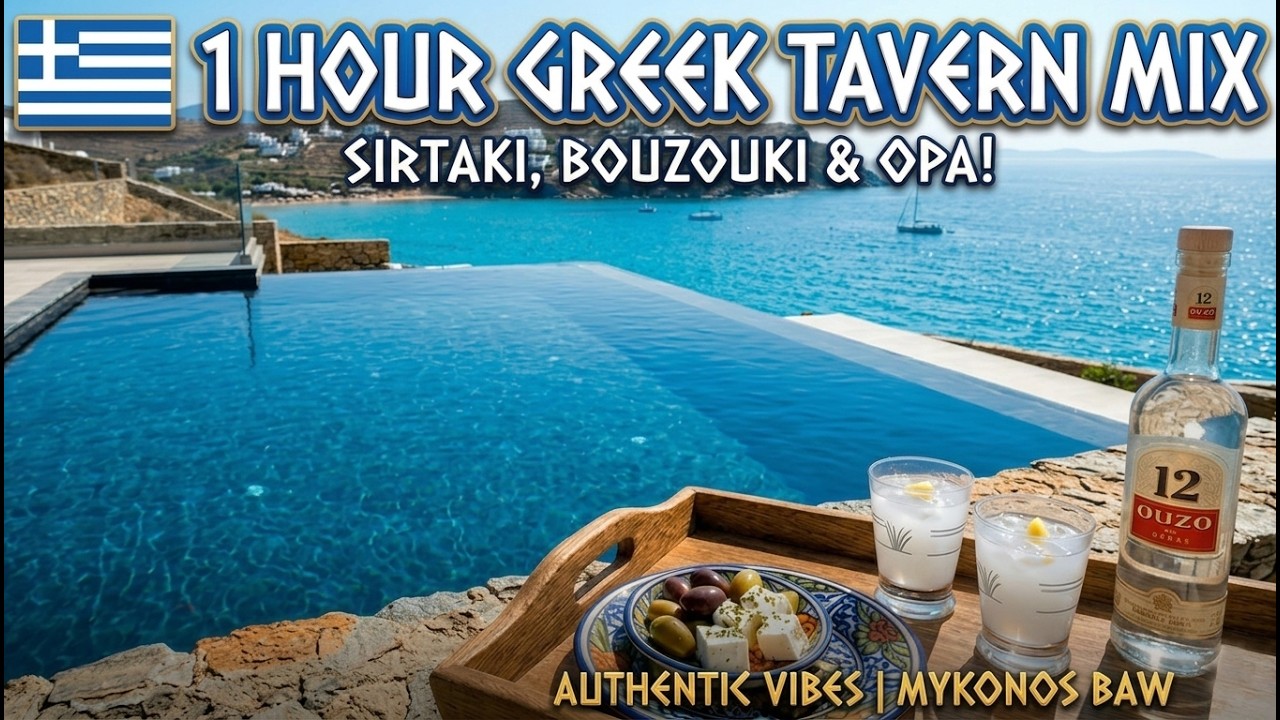 🇬🇷 Authentic Greek Sirtaki & Tavern Music | 1 Hour Instrumental Mix | Mykonos Sea View Background