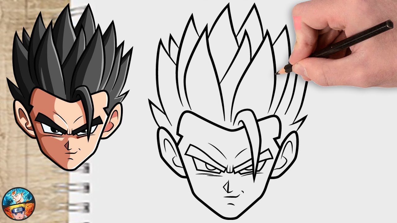 COMO DIBUJAR A GOHAN MÍSTICO ( De Dragon Ball Z ) dibujos anime - How To Draw Gohan Místico