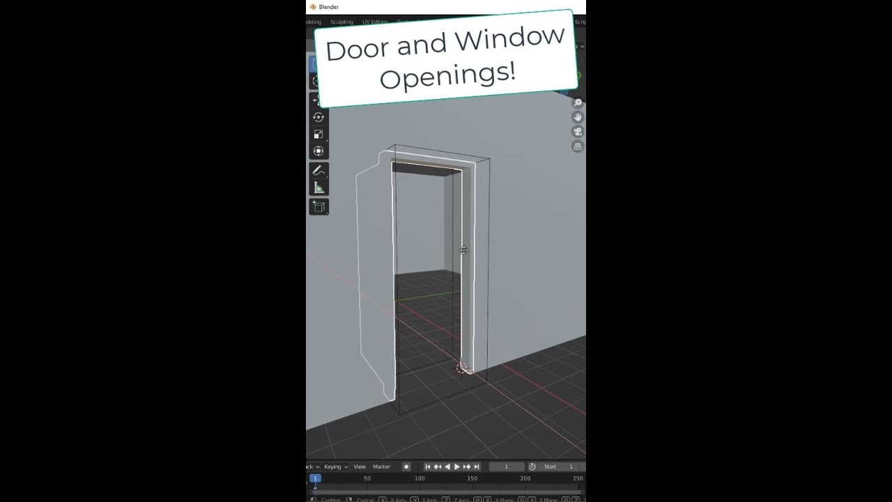 Как добавить ДВЕРНЫЕ и ОКОННЫЕ проемы в Blender!