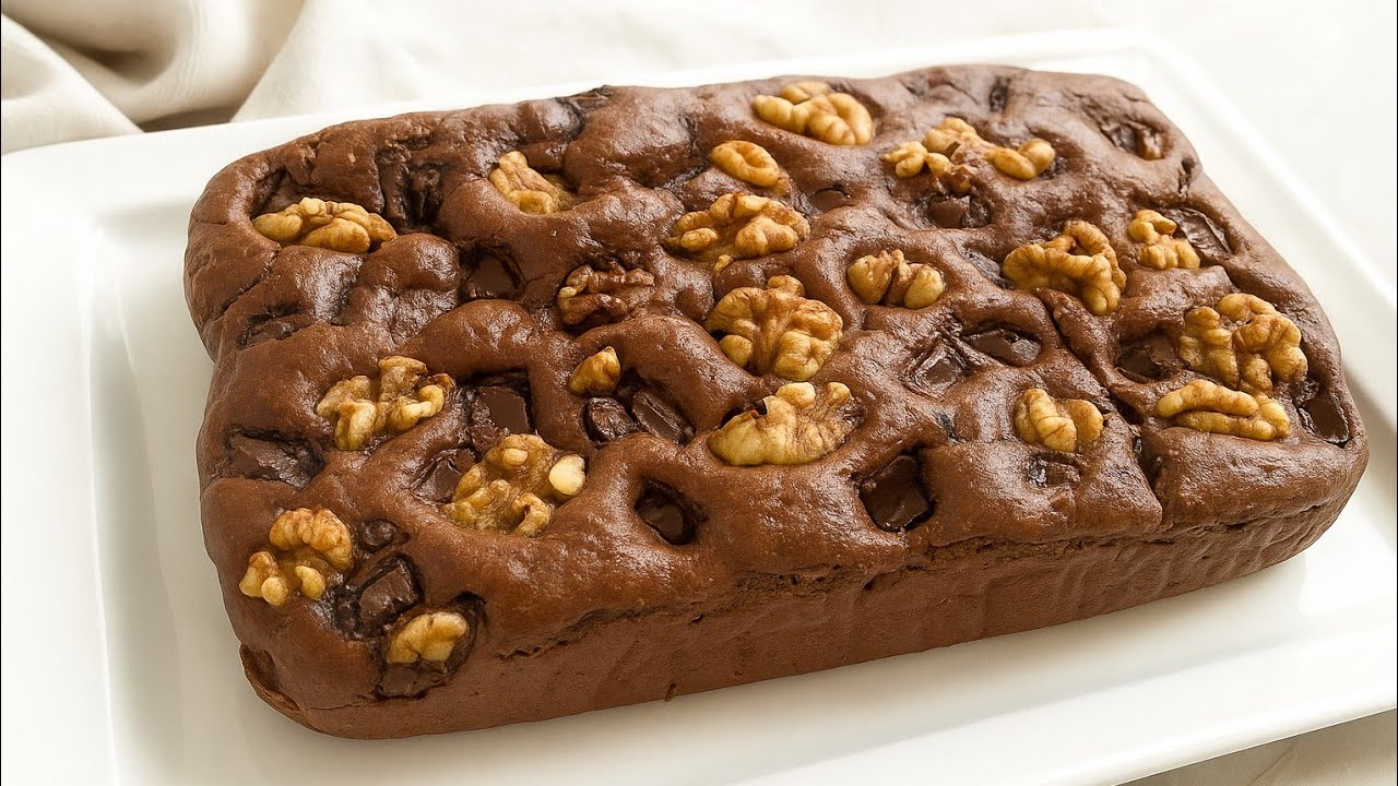 براوني صحي بذوق خيالي بدون سكر ولا زبدة ولا زيت ولا طحين أبيض والنتيجة رائعة