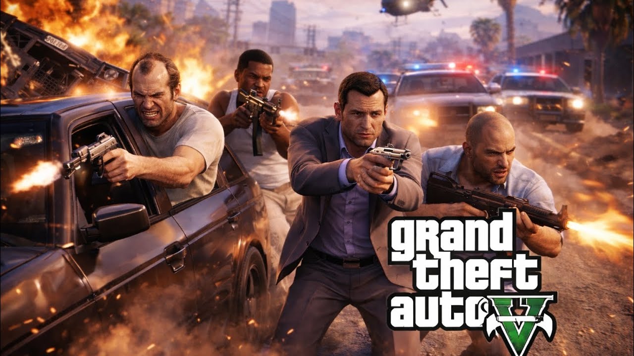 😱  سرقة أكبر بنك في GTA 5! (أبو الفوز × تريفر × مايكل× فرايكل) 💸🔥