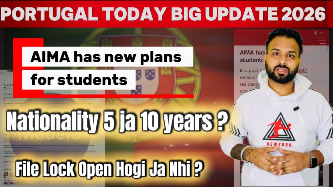 Portugal AIMA New Update 2026 🔥 Students Ko Temporary Residence Permit | Nationality 5 Saal Ya 10?