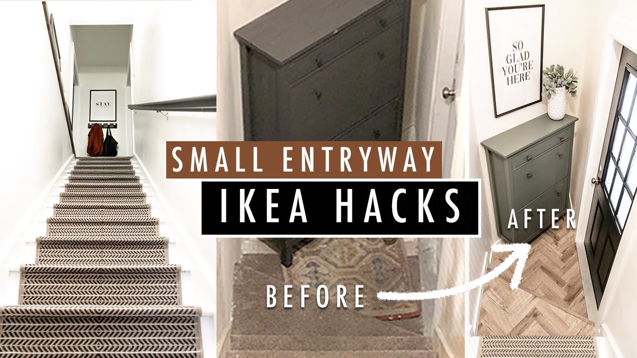 entryway IKEA HACKS | Stairway makeover Part 2!