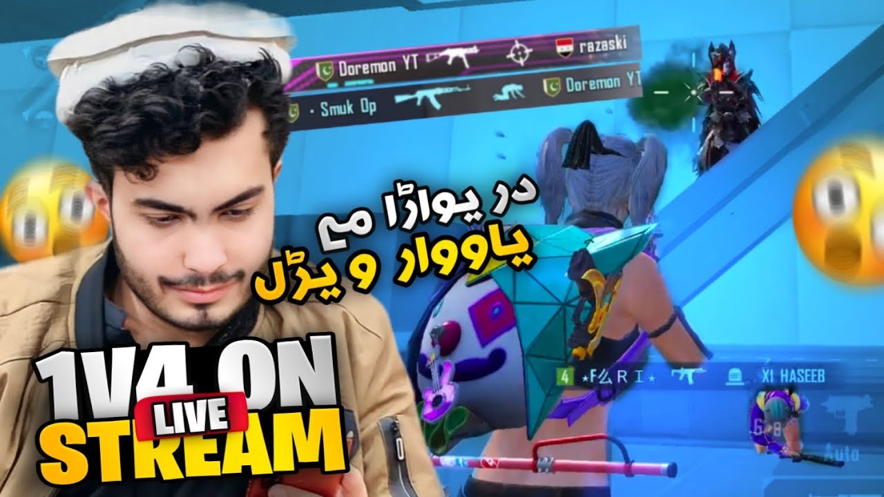 Amazing 1v4 on Streamer on Live Stream🤯His Reaction😍 | PUBG MOBILE