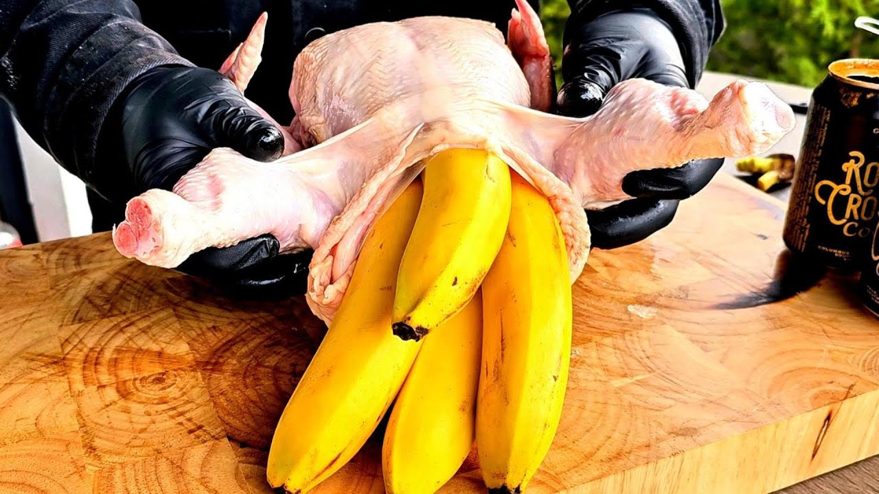 Дешево и Вкусно! Слияние вкусов: рецепт фаршированной курицы на гриле с бананами