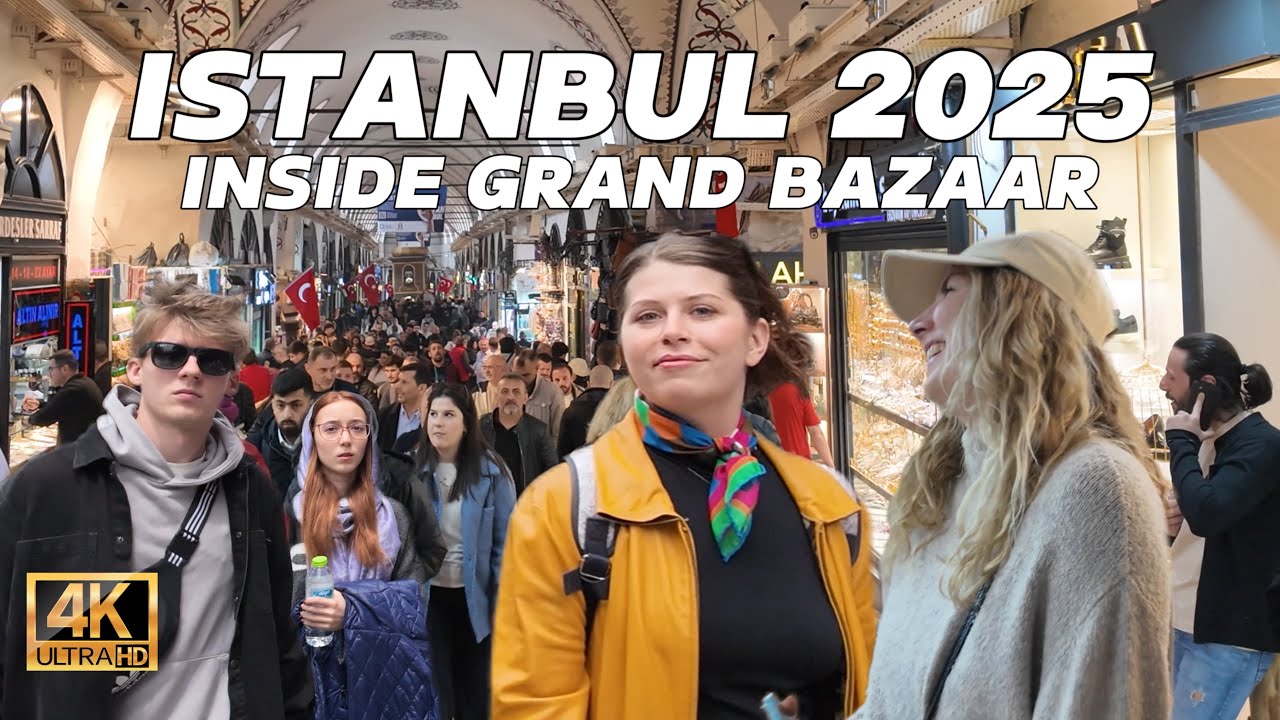 Istanbul Turkey 2025 Travel Guide: Exploring Grand Bazaar Shops 4K Walking Tour