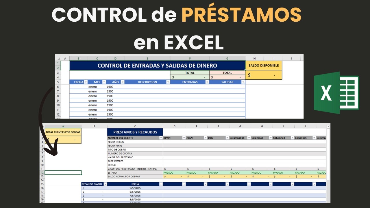 Cómo Hacer PLANTILLA en EXCEL para PRÉSTAMOS y COBROS (Diarios, Semanales, Quincenales y Mensuales)