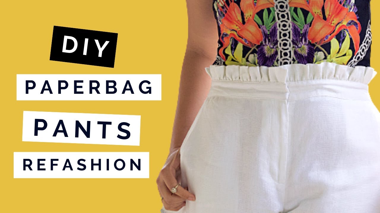 How I Resized a Plain Oversized Thrifted Pants with a Stylish Paperbag Waist