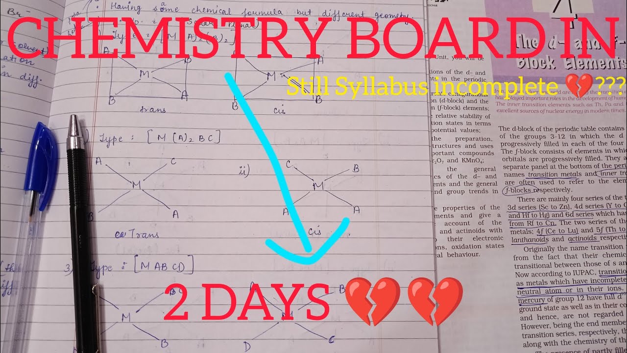 CHEMISTRY BOARD EXAM IN JUST 2 DAYS 💔 SYLLABUS LEFT STILL 💔||12th Grader 🔥|| @SimplyNainaa 