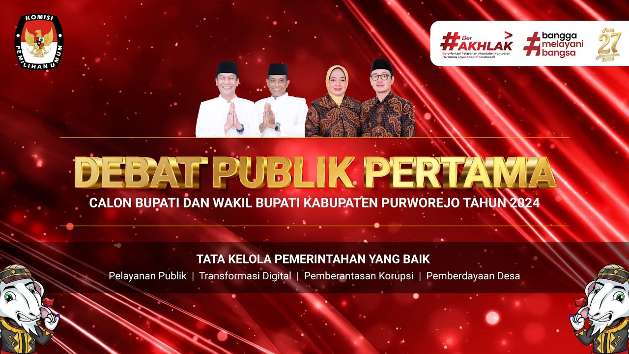 LIVE Debat Publik Pertama Calon Bupati dan Calon Wakil Bupati Kabupaten Purworejo 2024