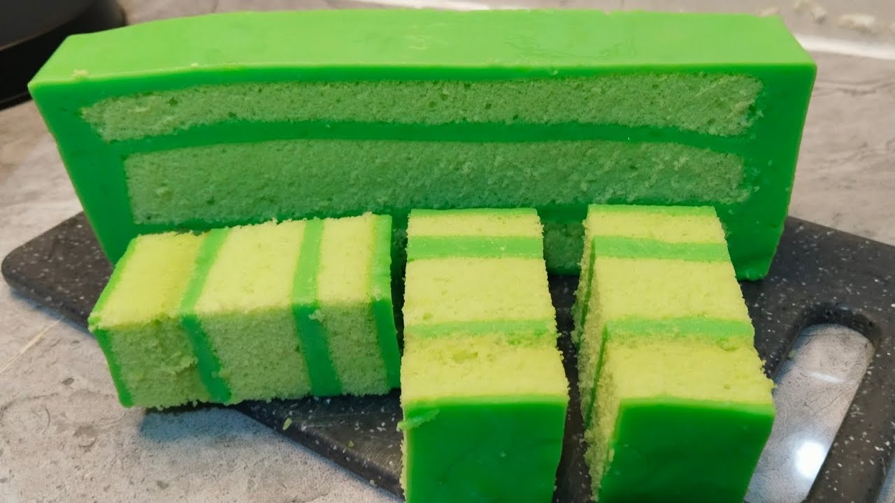 kek pandan layer sedap dimakan sejuk