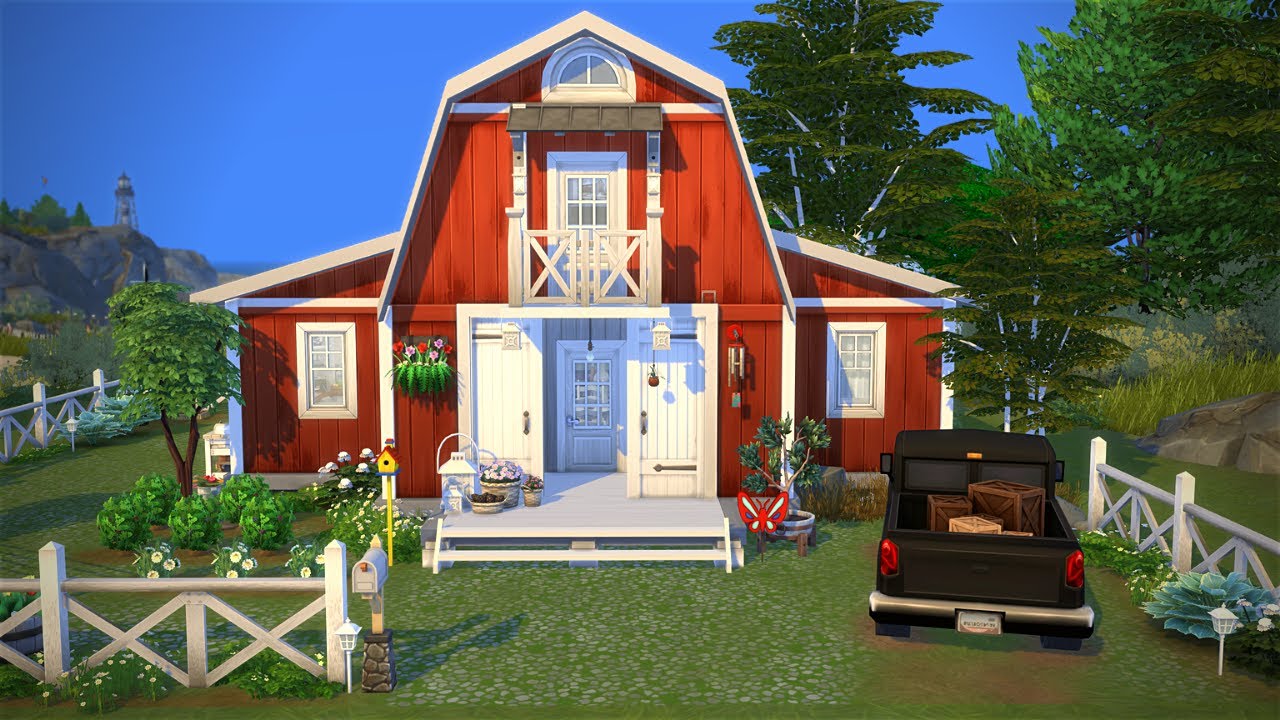 SMALL BARN HOUSE (BRINDLETON BAY) + STORY 🏡 SIMS 4 SPEED BUILD STOP MOTION (NO CC)