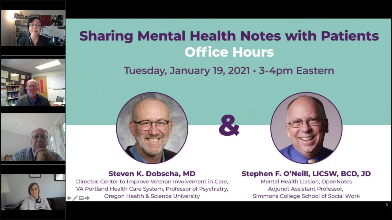 Grand Rounds 2021: Sharing Mental Health Notes with Patients