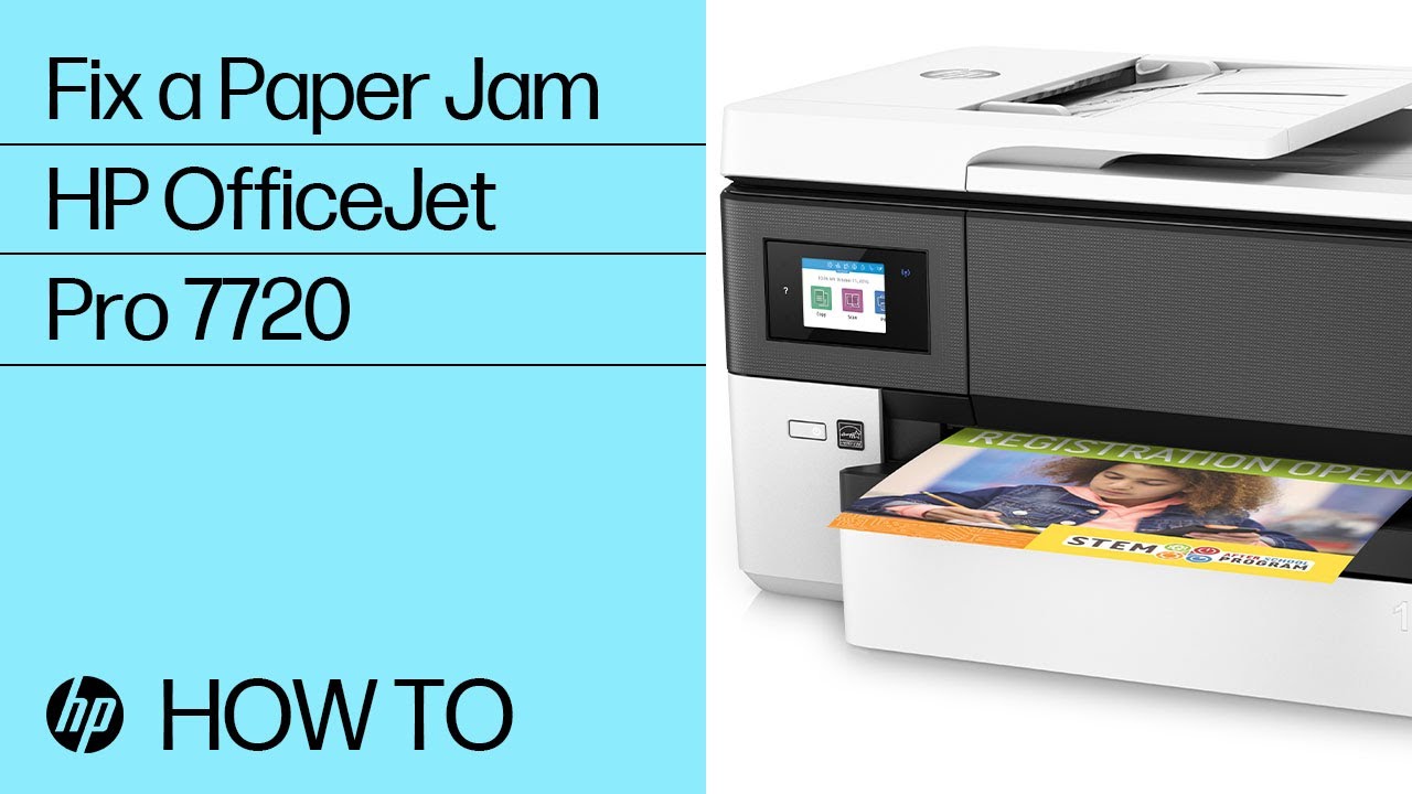 Fixing a Paper Jam | HP OfficeJet Pro 7720, 7730, 7740 Wide Format AIO Printers | HP