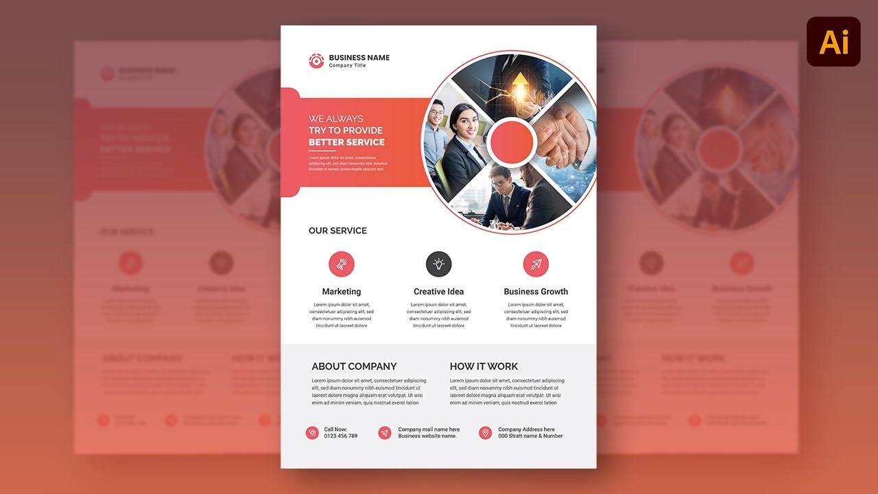 Business Flyer Design in Adobe Illustrator