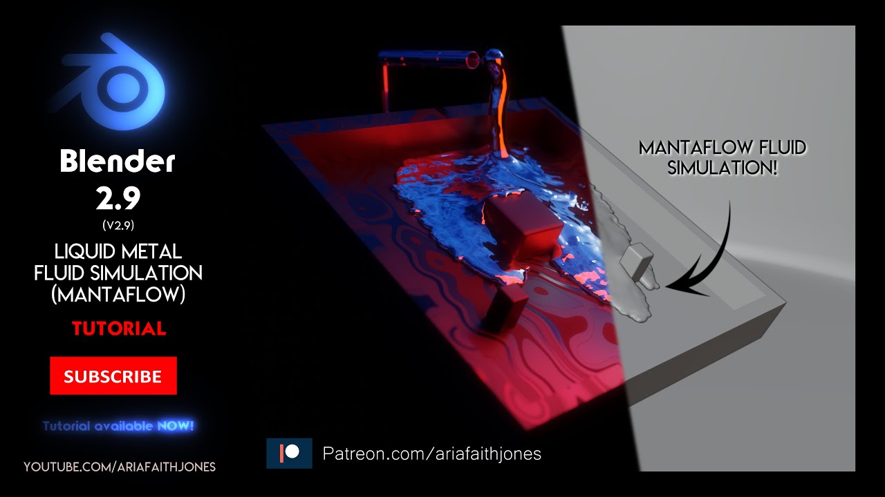 Blender 2.9 | How to make a Liquid Metal Fluid Simulation | Mantaflow - Eevee/Cycles | TUTORIAL