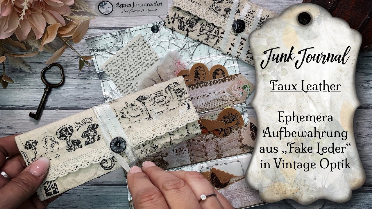 Junk Journal / Faux Wildleder Mäppchen für Ephemera / DIY Milchkarton Upcycling