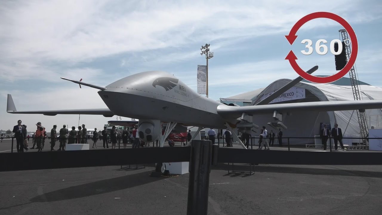 360 Panorama:  Chinese unmanned aerial vehicle debut at 2017 Aerospace Fair Mexico