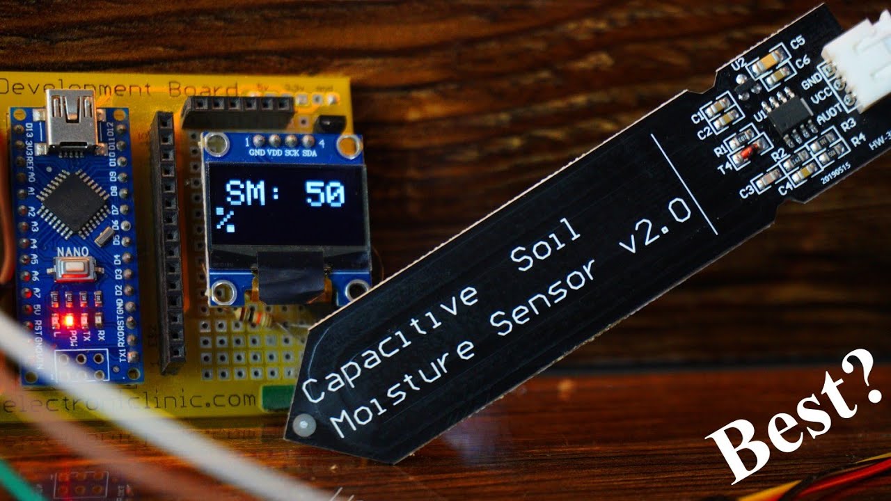 Емкостный датчик влажности почвы V1.0/V2.0 с Arduino для мониторинга растений, проект Arduino