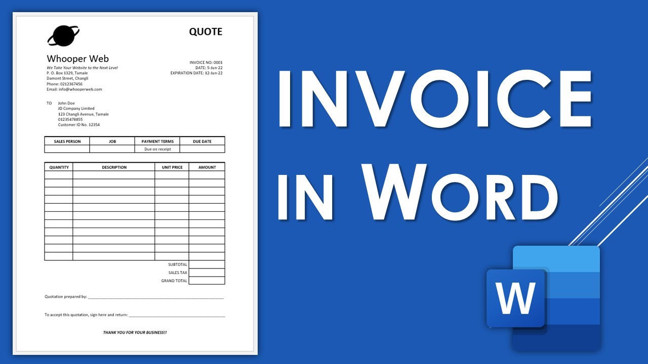 Как создать счет-фактуру в Microsoft Word | Дизайн шаблона счета-фактуры