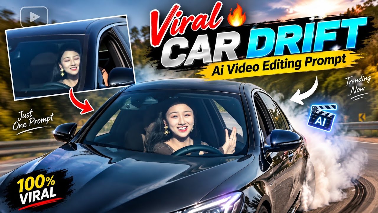 Trending Car Driving Ai Video Editing Prompt | Instagram Viral Pata Chalega song Reels Editing