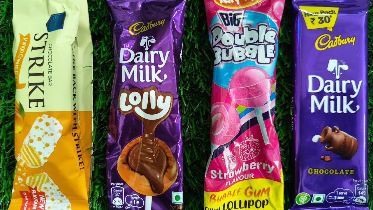 Satisfying 1 Minute video Sweets Dairymilk Chocolate Lollipop& Strile & Double Bouble Unboxing ASMR 