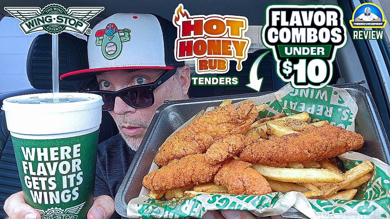 Обзор комбо из 3 острых медовых хрустящих куриных крылышек Wingstop® за 9,99 долларов! 🔥🍯 | Комбо...
