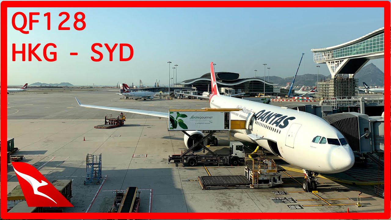 EXTREME STEEP TAKEOFF | Qantas A330-303 QF128 Hong Kong Airport | BEAUTIFUL HONG KONG SKYLINE