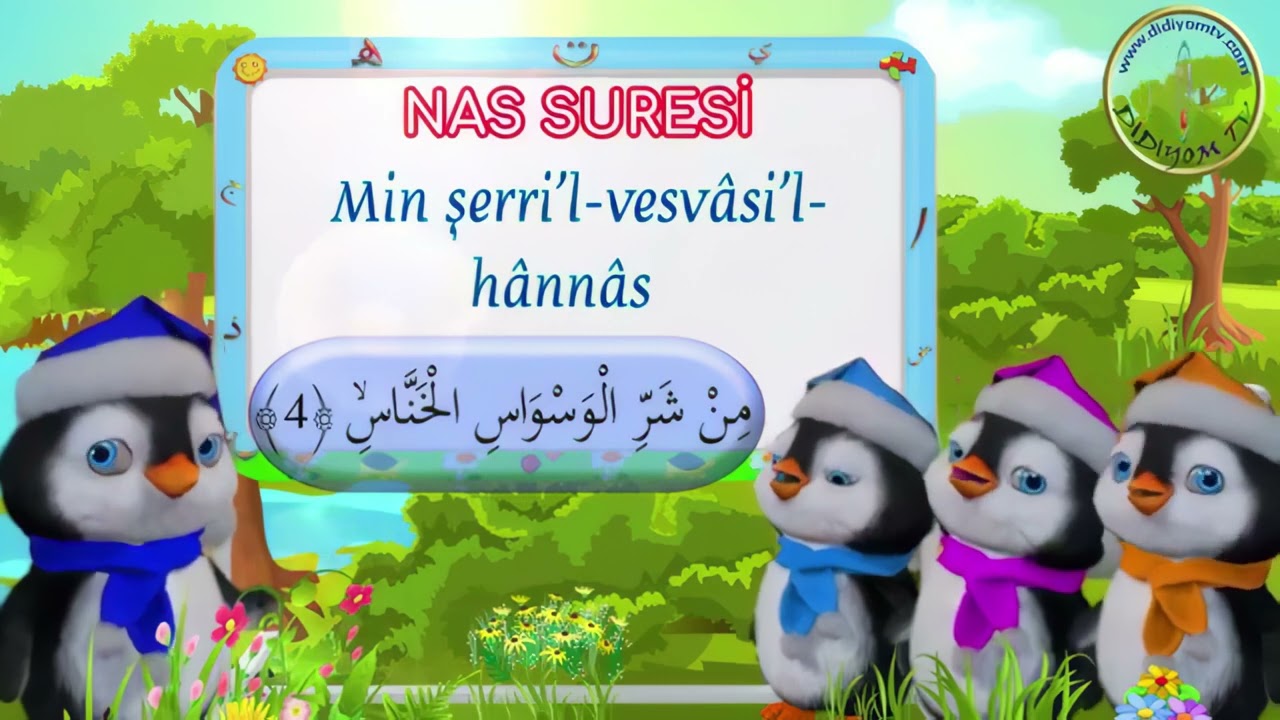 Penguenlerle Nas Suresi &Ouml;ğren🐧🌟 &Ccedil;ocuklar İ&ccedil;in Nas Suresi | Nas Suresi