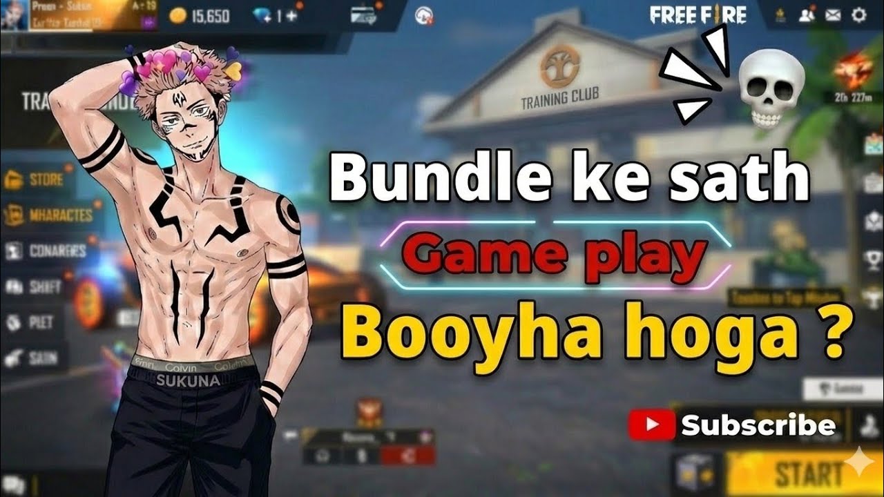 SUKUNA BUNDLE KE SATH GEME PLYA  I don't know How to booyha ? 😢🍂#yuri  #sukuna  #gameplay  #freefire