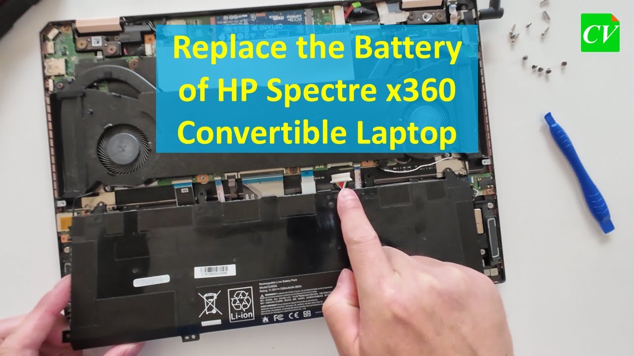 How to replace the battery of a HP Spectre x360 Convertible laptop