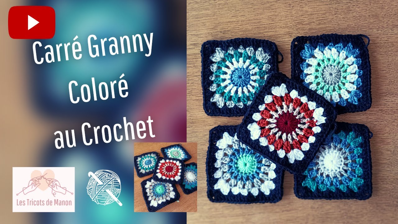 Carrés Granny Colorés au Crochet