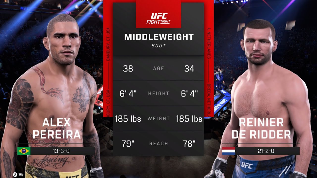 Небоскрёб (Pereira) vs Дальнобой (De Ridder) - OFC 2 - Финал - Бой 1/4 - EA SPORTS UFC 5