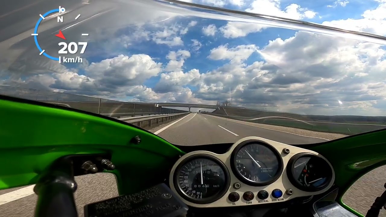 Kawasaki ZX9R top speed GPS - 273 km/h