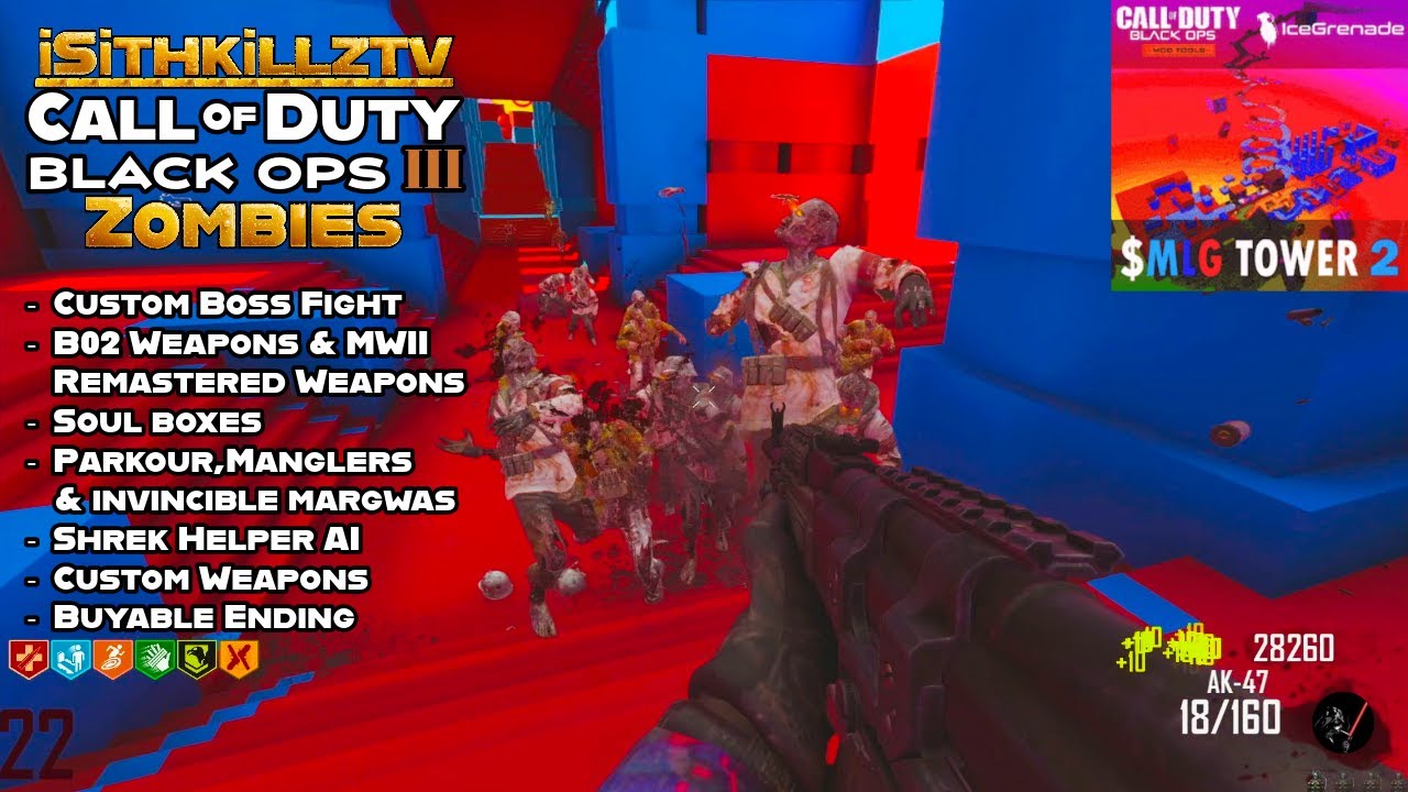 NEW MLG Tower 2 has INVINCIBLE Margwa's & annoying PARKOUR, let's PLAY it! - Bo3 custom zombies