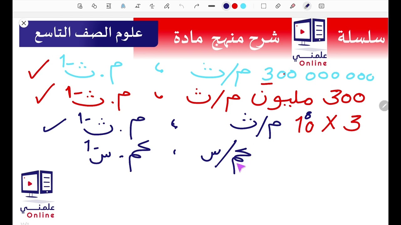 الدرس الثالث#سرعة الضوء#علوم التاسع#أسماء القماطي.