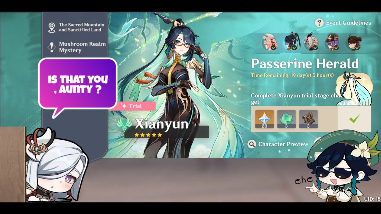 I tried Xianyun 🦩 in🌪️ Genshin Impact👍