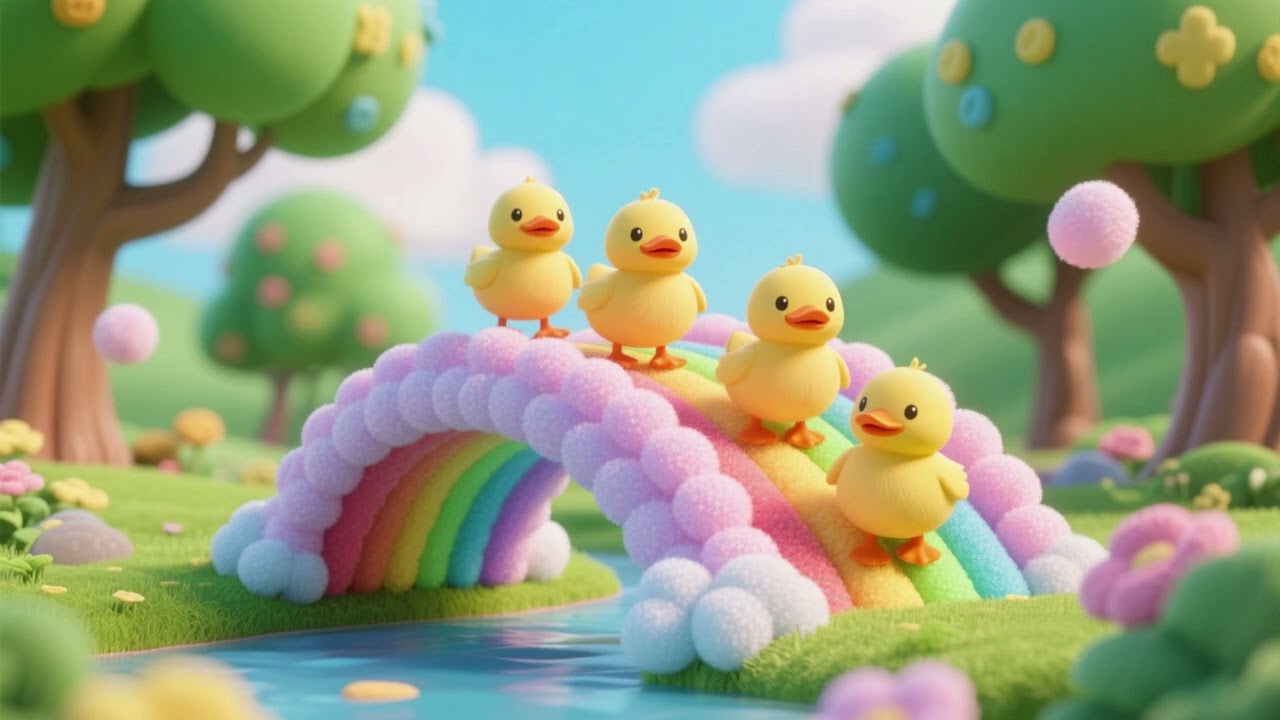 🐥🌈 Ducklings and the Foam Rainbow Bridge | Nursery Rhymes & Kids Songs