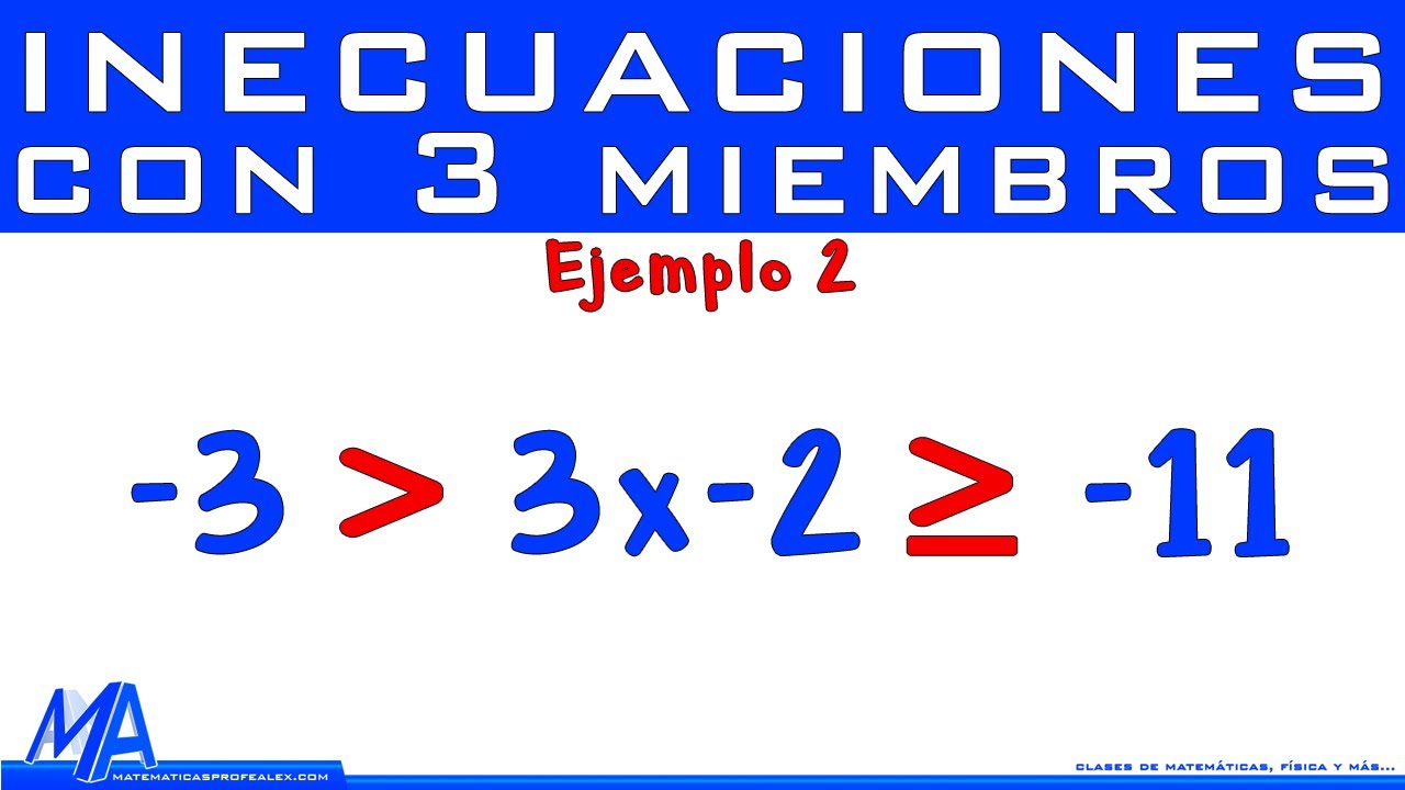 Solución de inecuaciones lineales con 3 miembros | Ejemplo 2