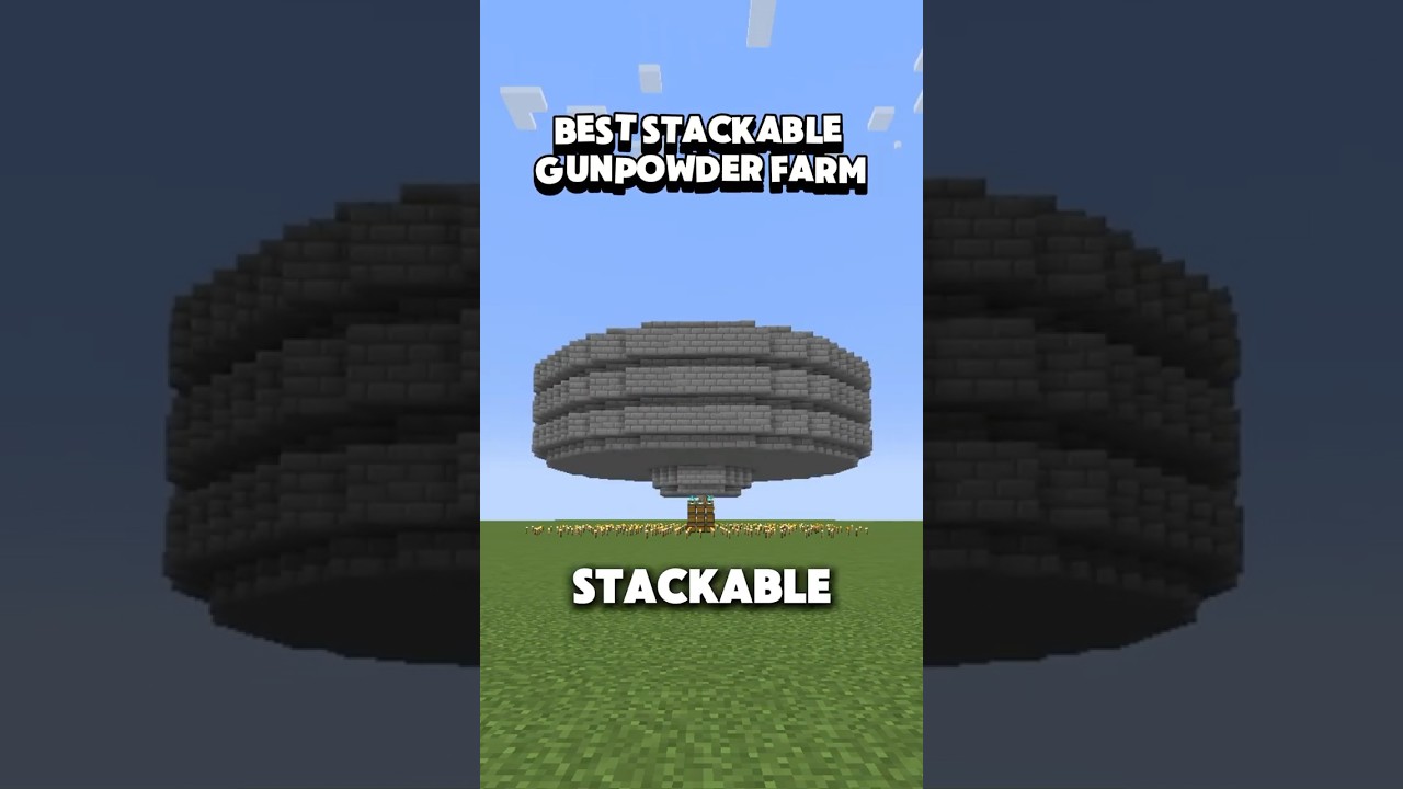 Best Stackable Gunpowder Farm In Minecraft! #minecraft #survival #minecraftfarm