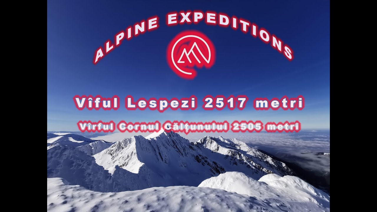 Vf Lespezi 2517 metri si Vf.Cornul Caltunului 2505 metri (iarna)