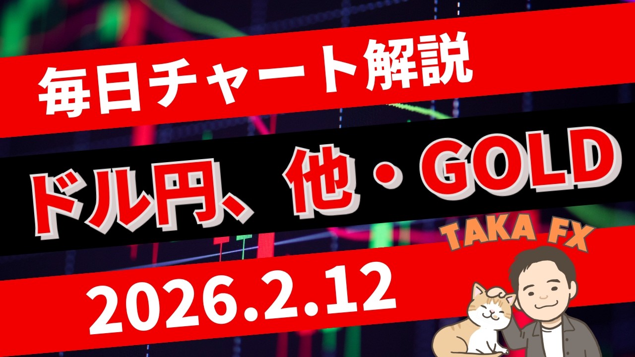 【TAKA FX】ドル円ショート狙いたくなる・・　ドル円、他各通貨の環境認識解説　2月12日(木)