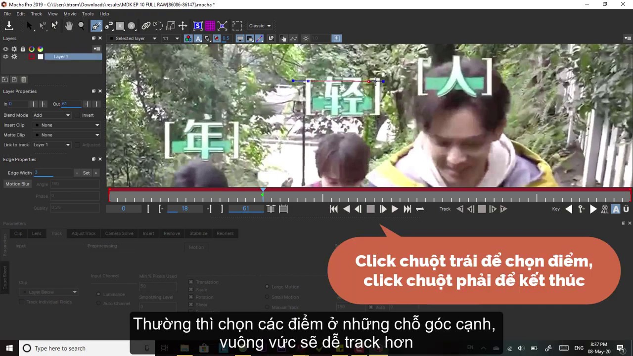 #6 [Aegisub | Typesetting] Track caption chuyển động bằng Mocha Pro và Aegisub-Motion