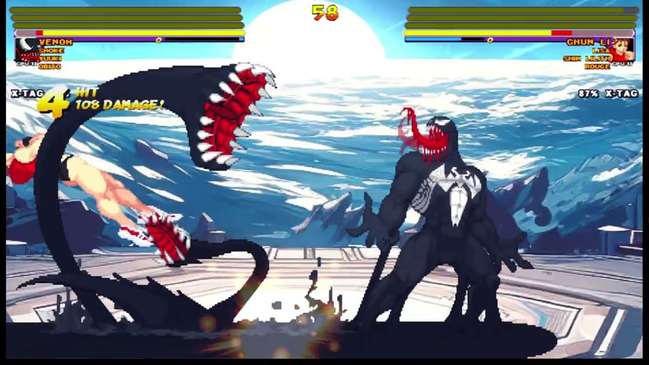 [4K] MUGEN: ETB – Obito, Venom, Smoke, Yuuki vs Rouge, Chun Li, Lisa Black Pink, Shin Lilith